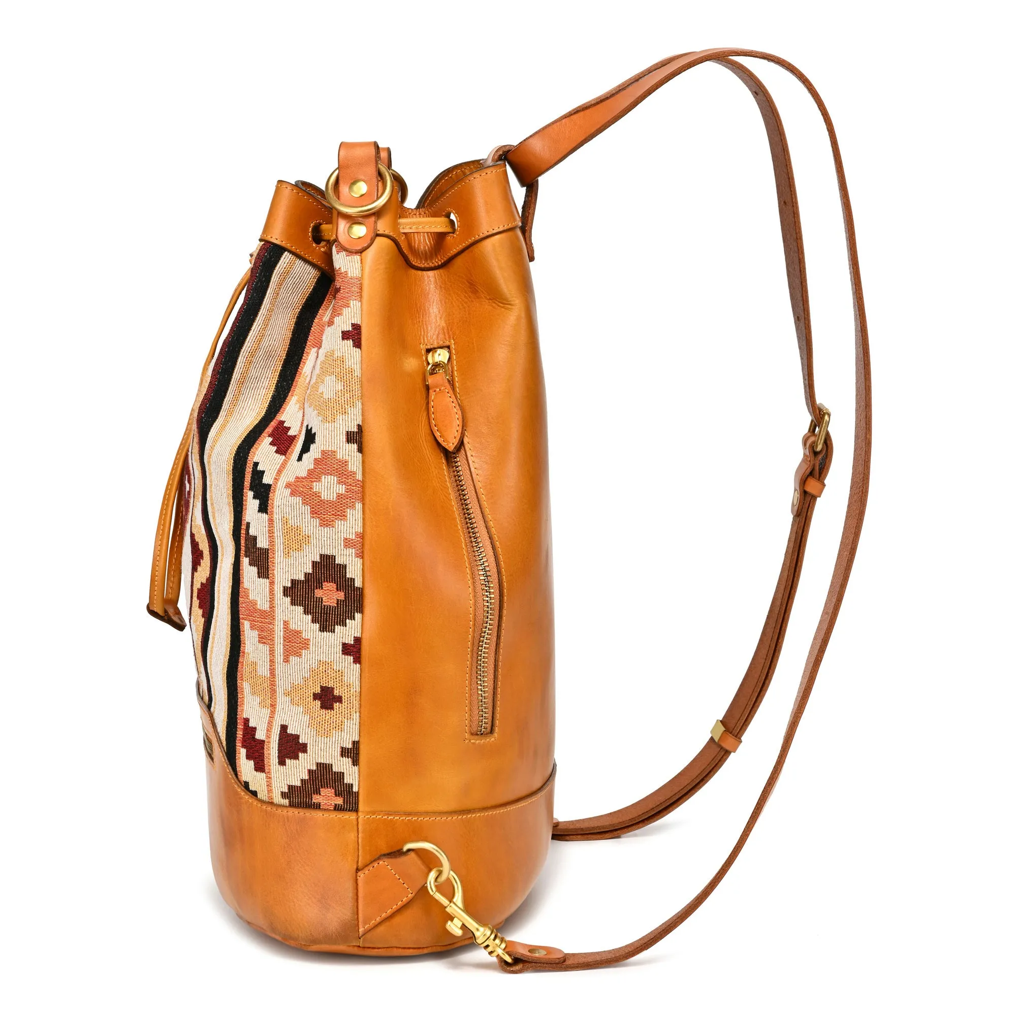 Myrtle Geometric Convertible Bucket Backpack