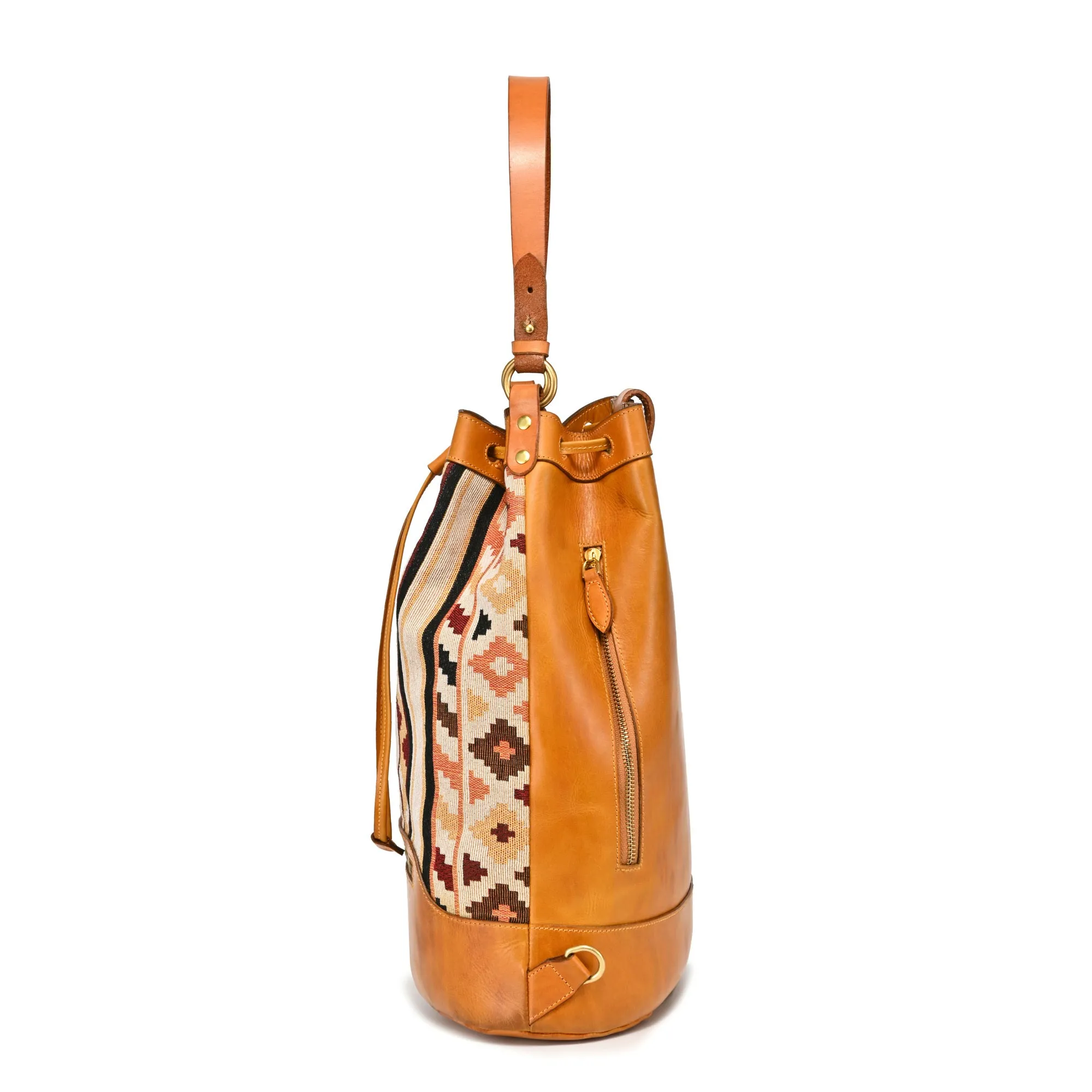 Myrtle Geometric Convertible Bucket Backpack