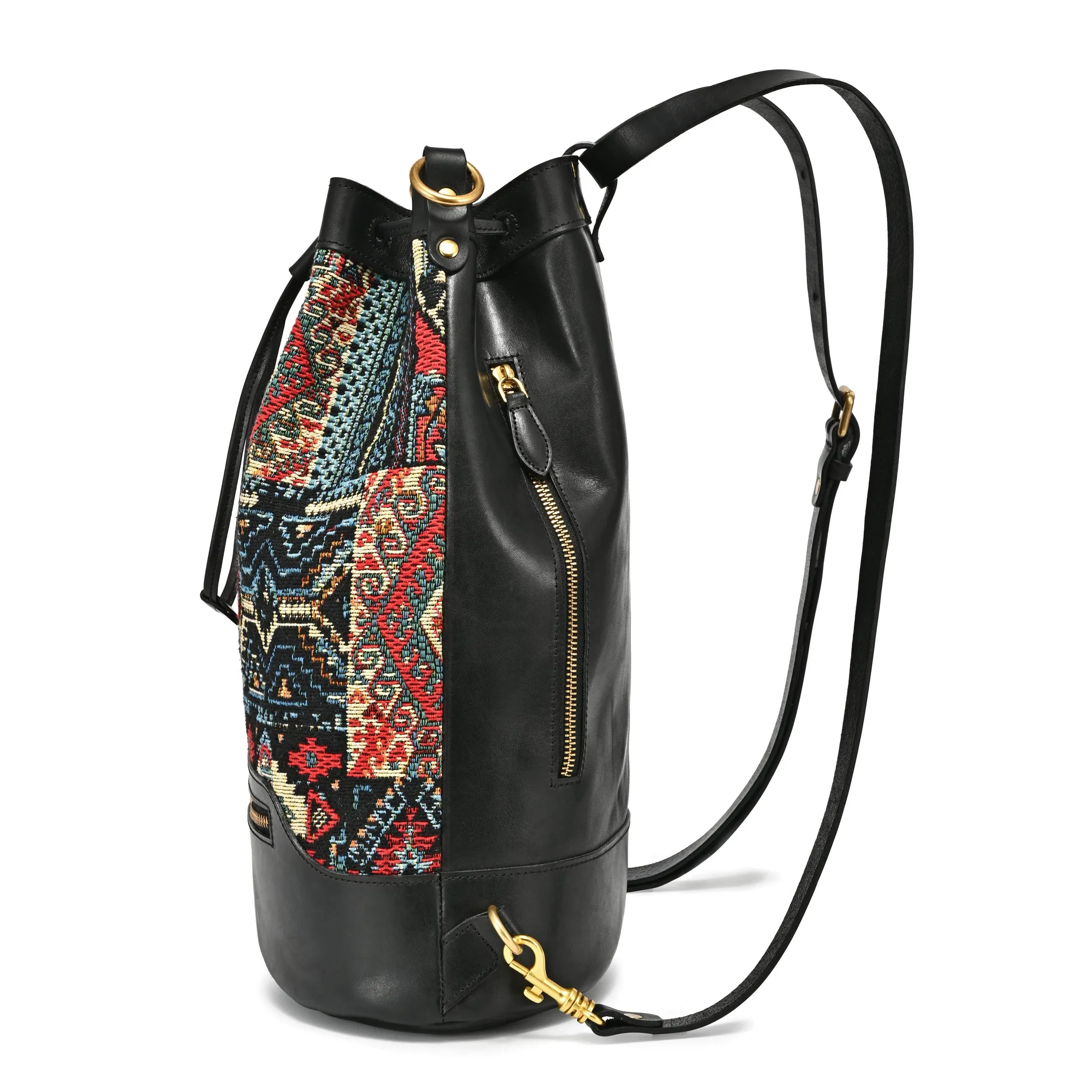 Myrtle Geometric Convertible Bucket Backpack