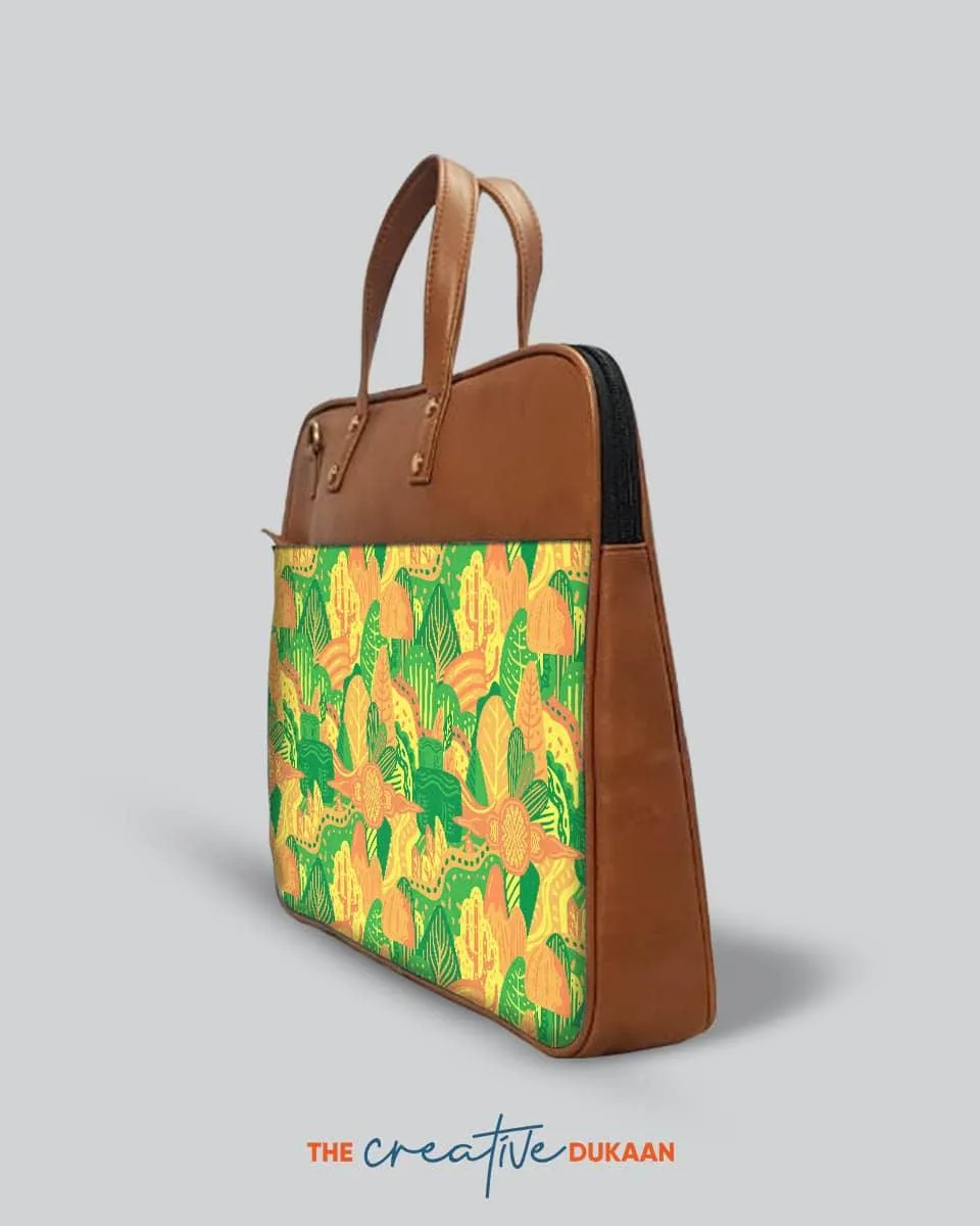 Nature Leaves - The Vegan Leather Laptop Bag