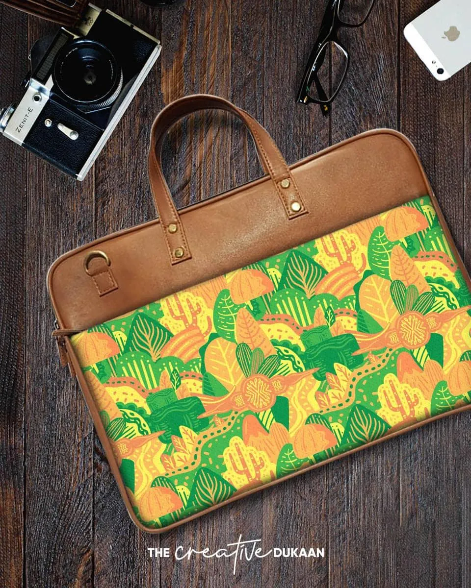 Nature Leaves - The Vegan Leather Laptop Bag