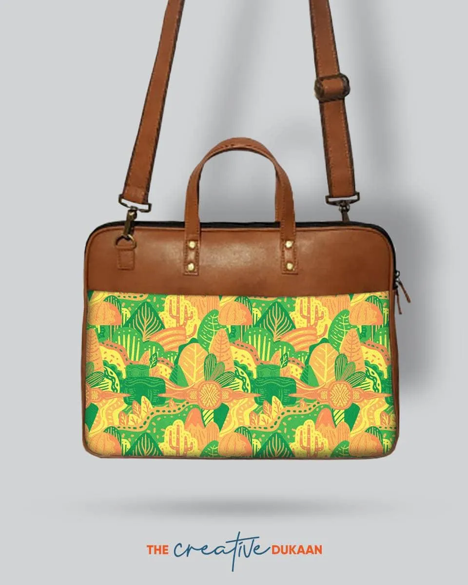 Nature Leaves - The Vegan Leather Laptop Bag