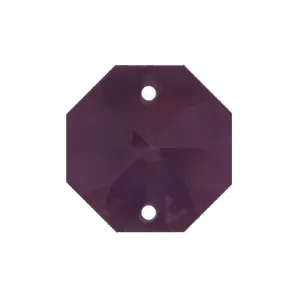 Octagon Crystal 14mm Amethyst Prism with Two Holes