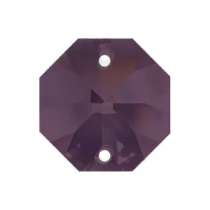 Octagon Crystal 18mm Amethyst Prism with Two Holes