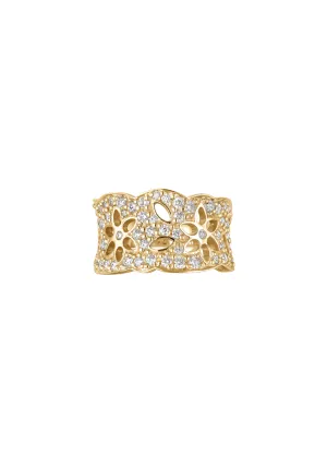 Ole Lynggaard 18KYG Pavé Diamond Lace Ring