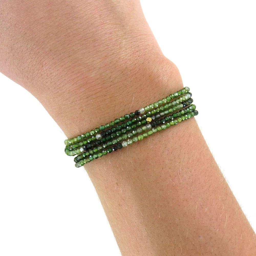 Ombre Green Tourmaline Wrap Bracelet & Necklace