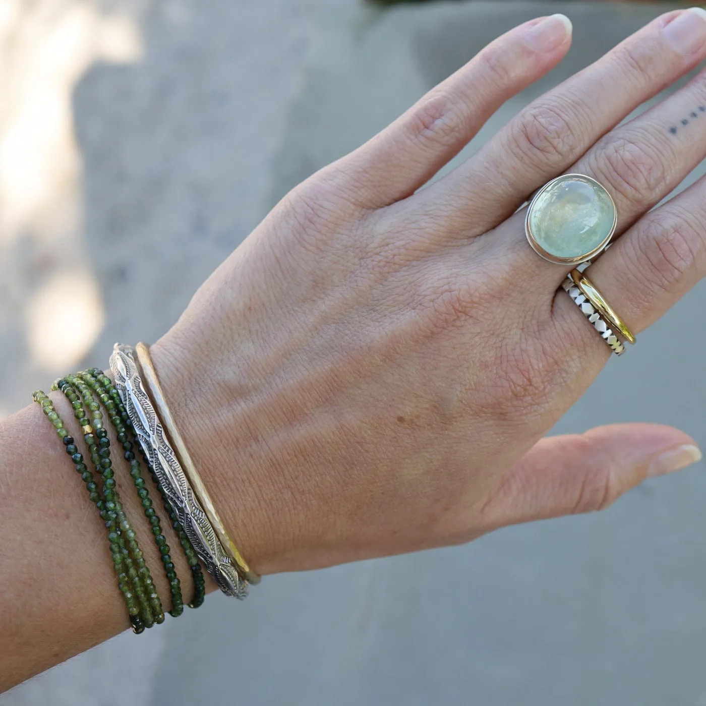 Ombre Green Tourmaline Wrap Bracelet & Necklace