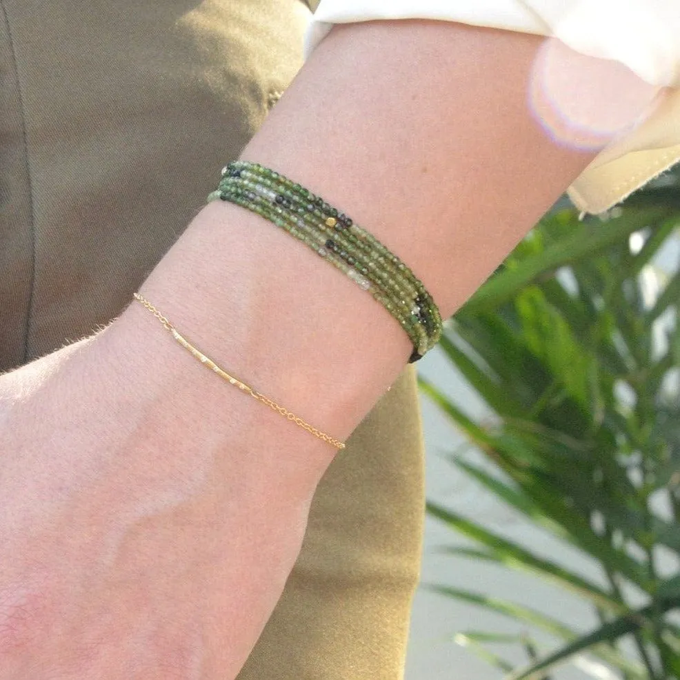 Ombre Green Tourmaline Wrap Bracelet & Necklace