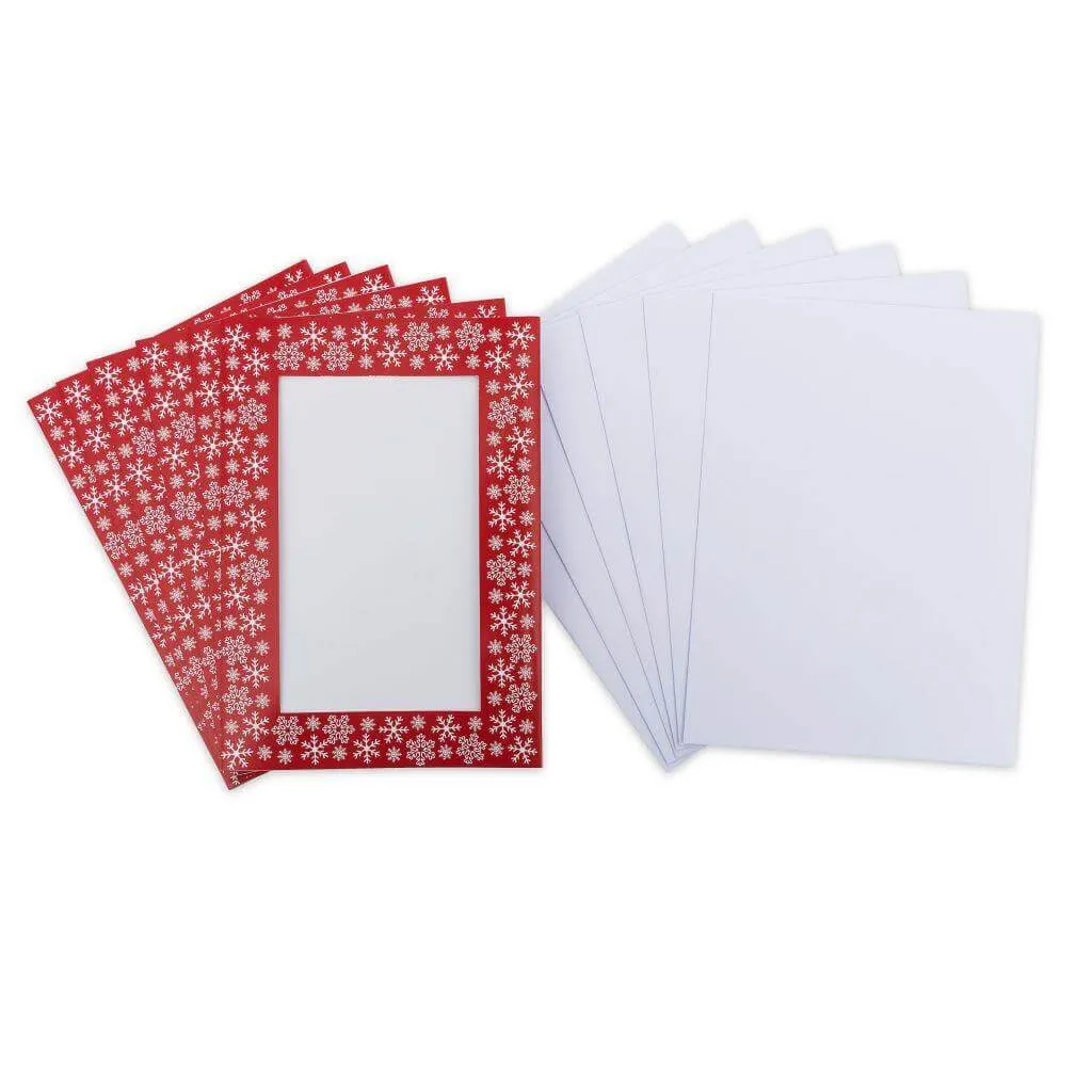 Pack of 6 Blank Silver or Red Photo Insert Christmas Greeting Cards 152 x 102mm (6 x 4 inch photo)