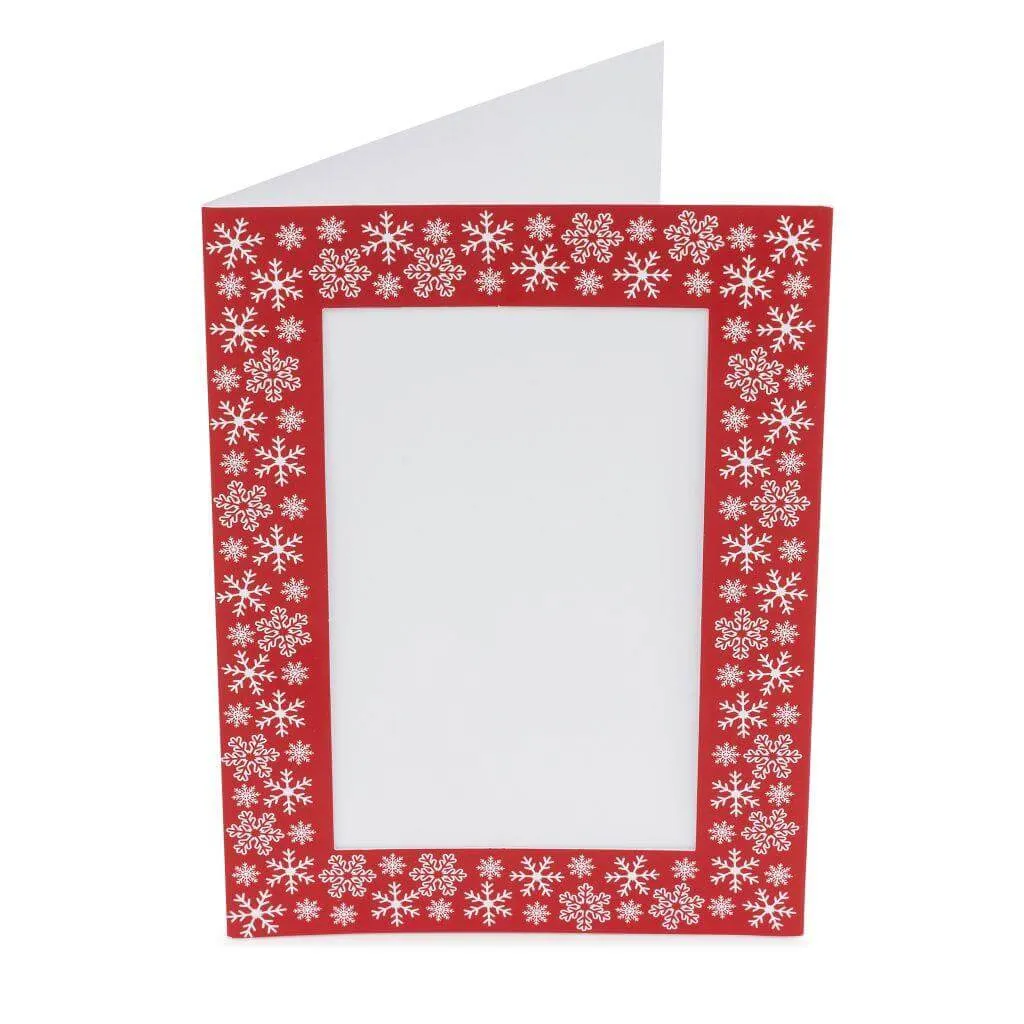 Pack of 6 Blank Silver or Red Photo Insert Christmas Greeting Cards 152 x 102mm (6 x 4 inch photo)