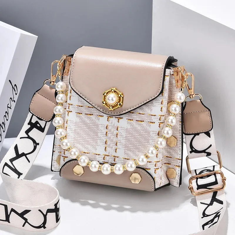 Pearl-Embellished Crossbody Bag