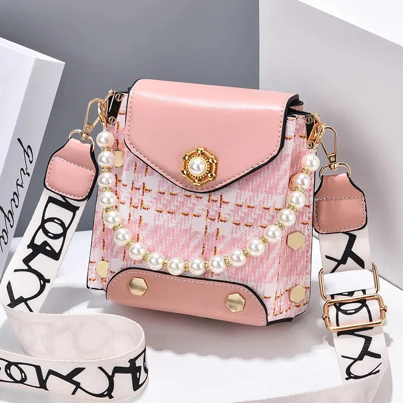 Pearl-Embellished Crossbody Bag