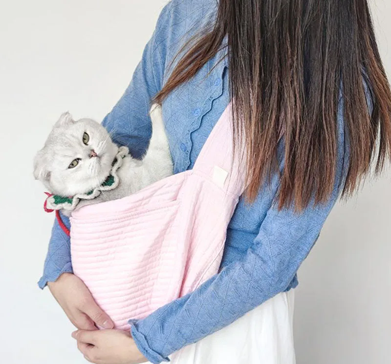 Pet Bag Cat Out Portable One Shoulder Crossbody Cat Bag Cotton Breathable Teddy Bag Small and Medium Pet Bag