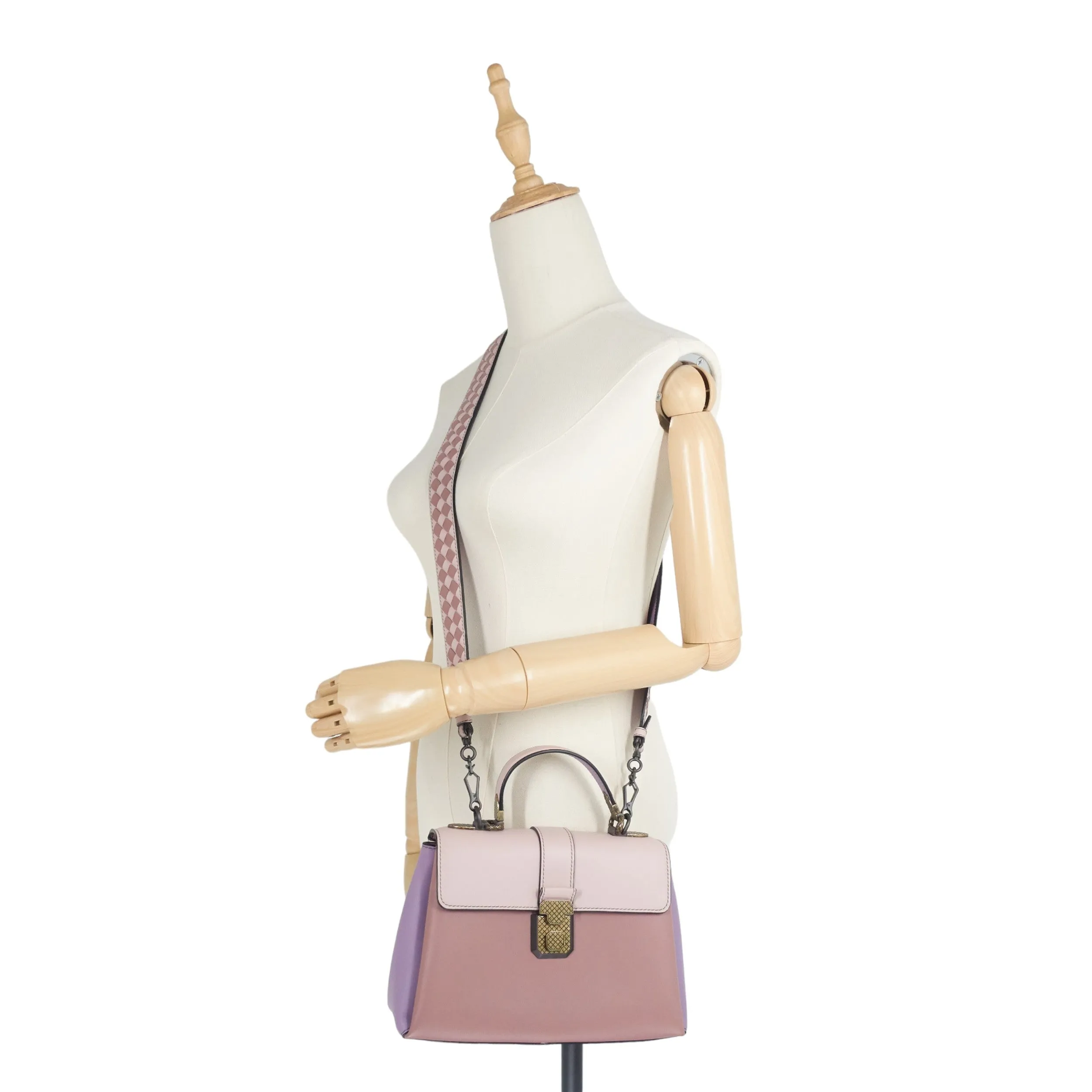 Piazza Top Handle Small Tricolour Leather Bag