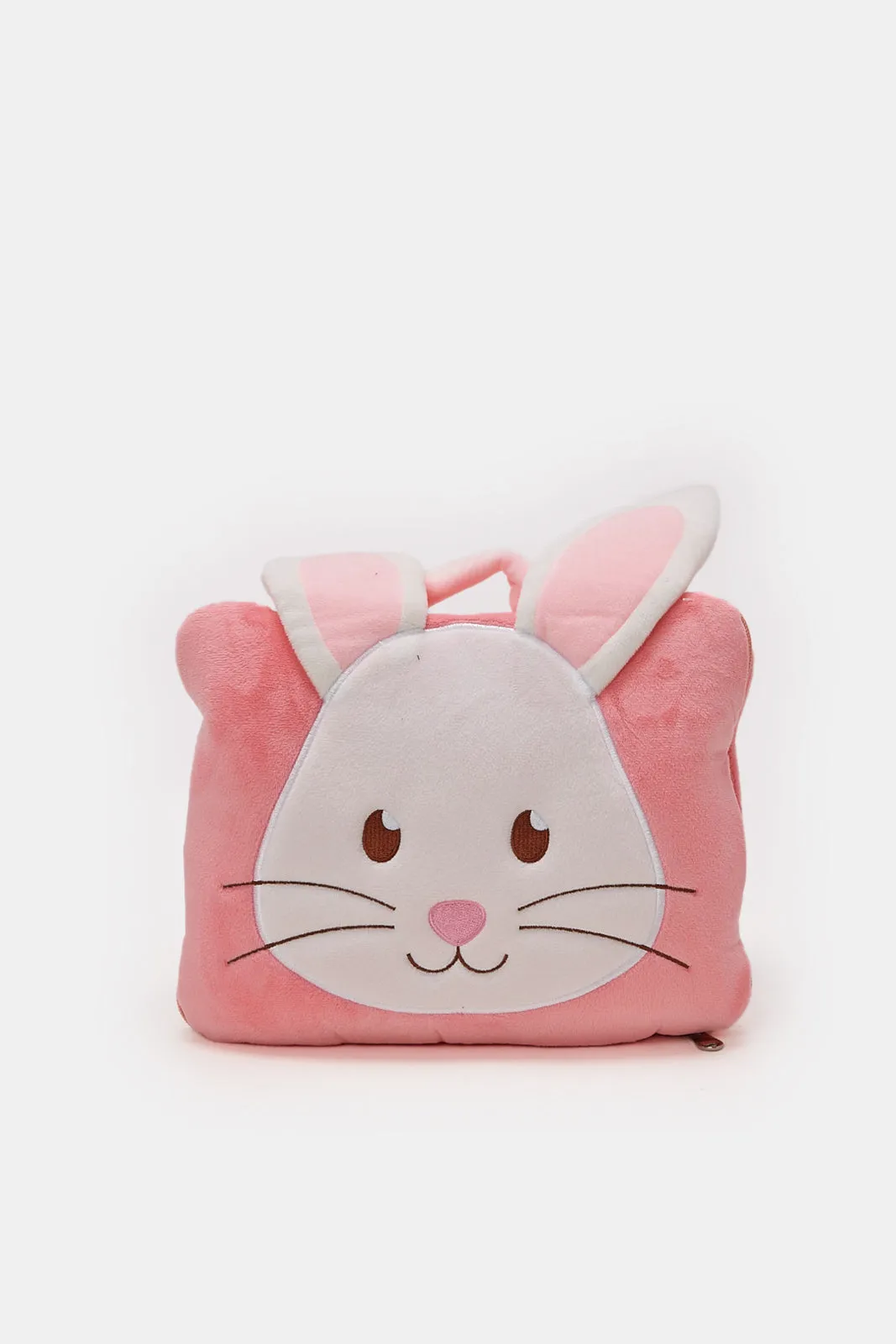 Pink Rabbit Backpack With Blanket