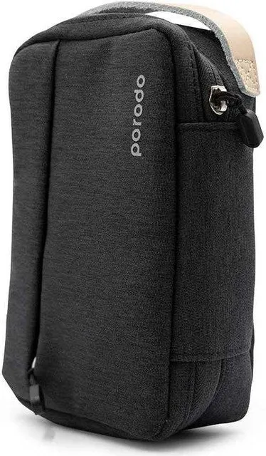 Porodo 8.2" Convenient Storage Bag IPX3 Water-Resistant Fabric (Without USB Port) - Black