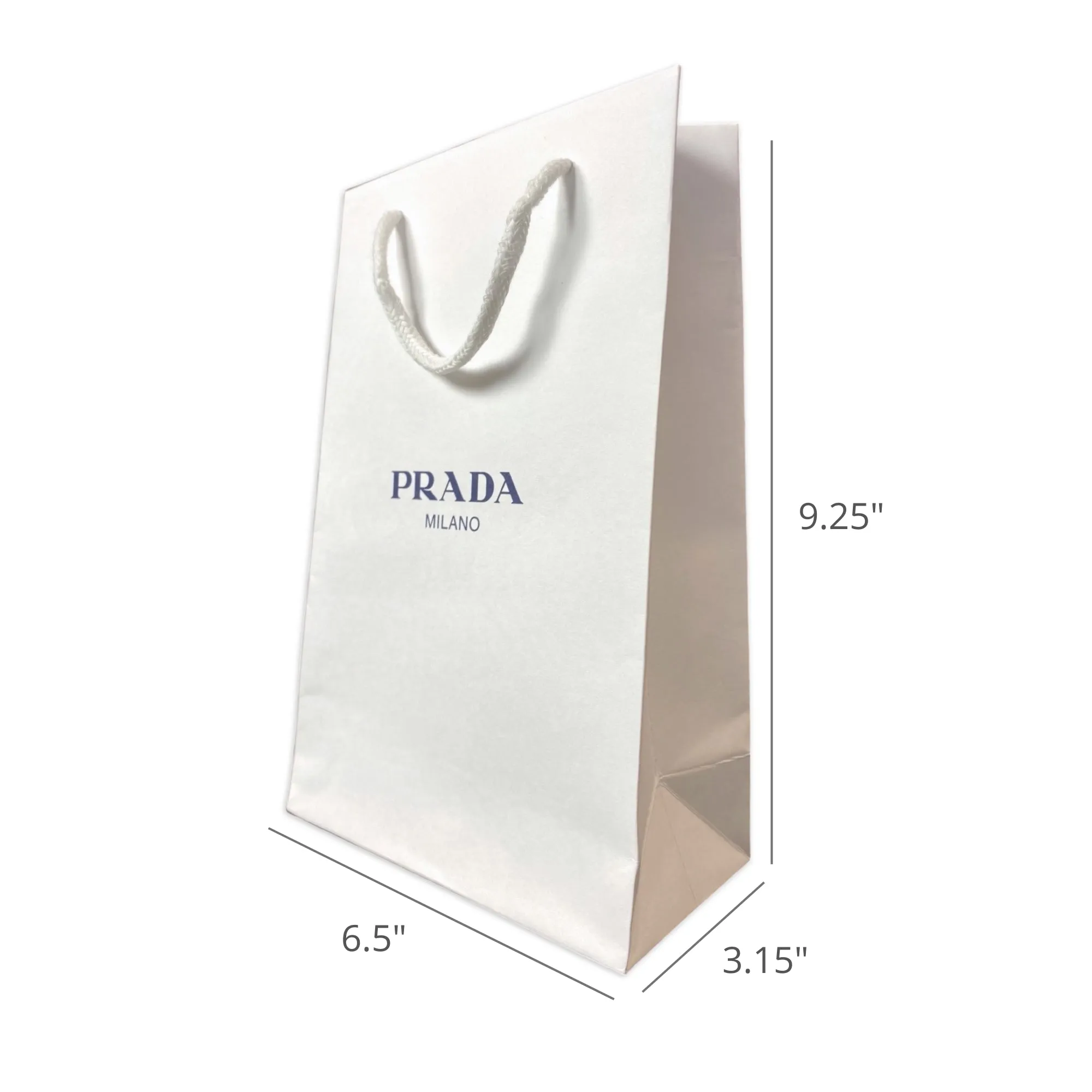 Prada Shopping Gift Bag Authentic Designer White Paper Small Set of 2