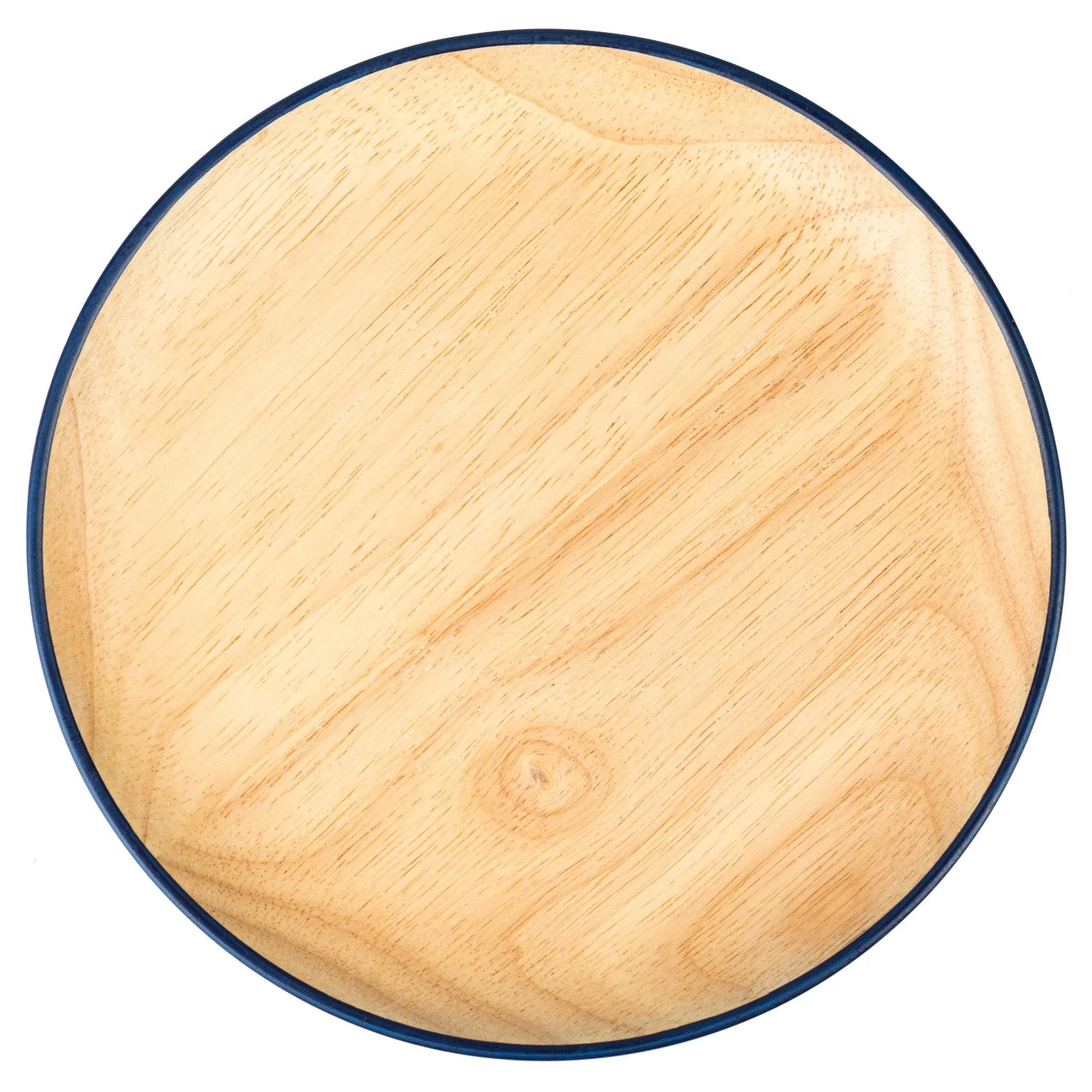 Premium Blue Japanese Round Wooden Plate