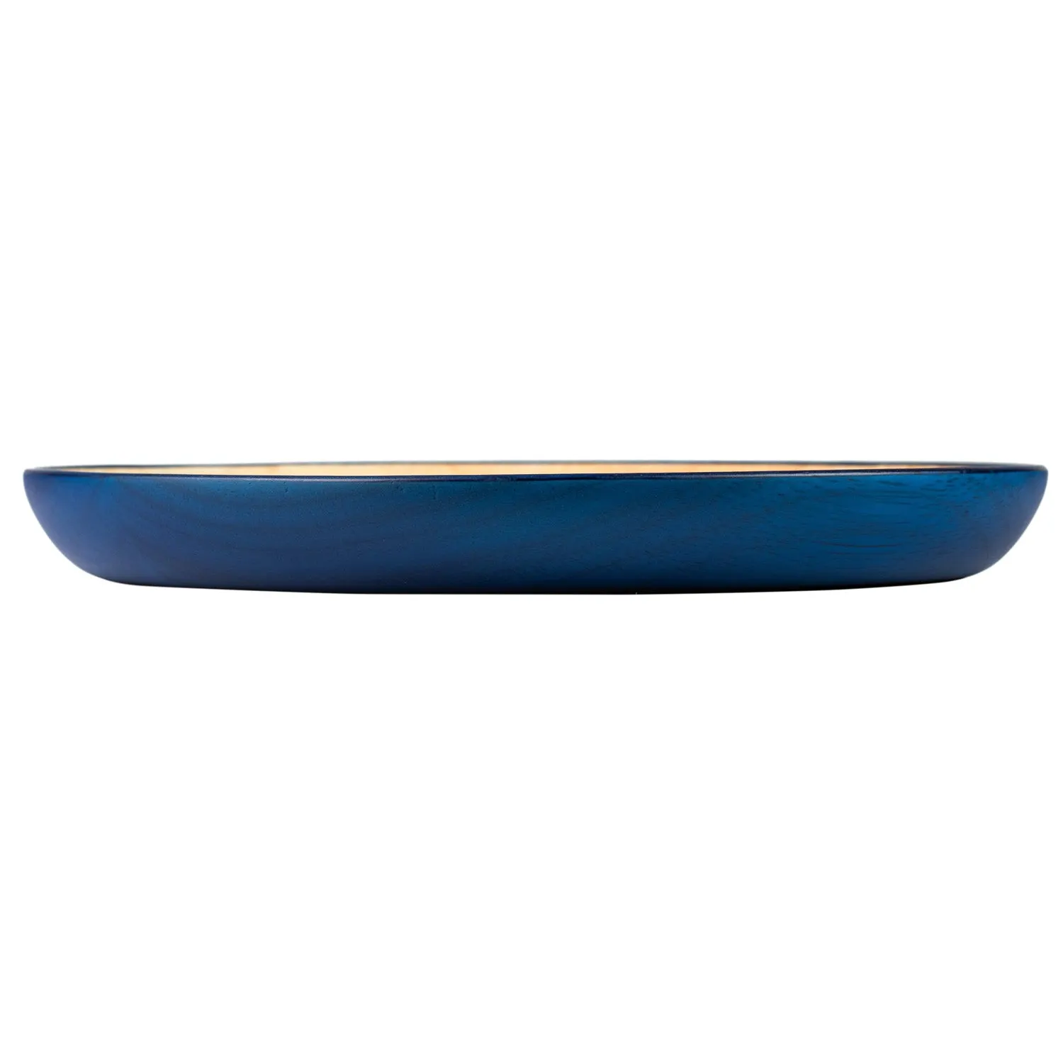 Premium Blue Japanese Round Wooden Plate