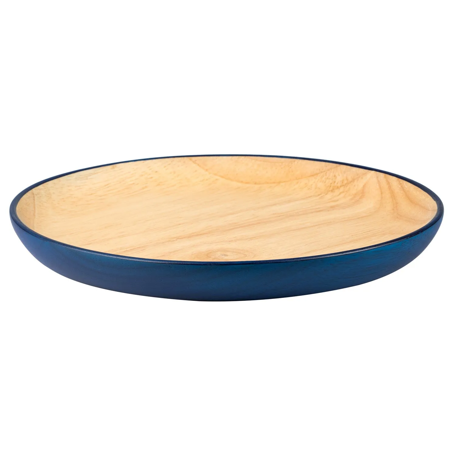 Premium Blue Japanese Round Wooden Plate