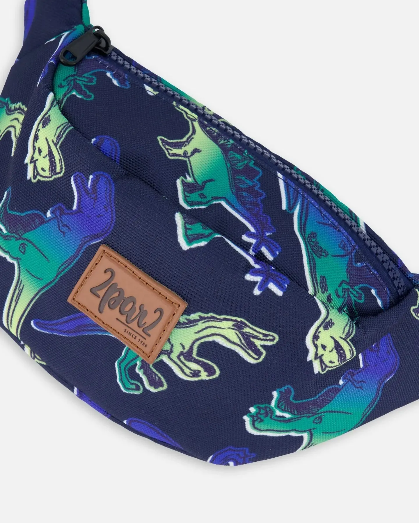 Printed Fanny Pack Blue And Green Dino On Navy