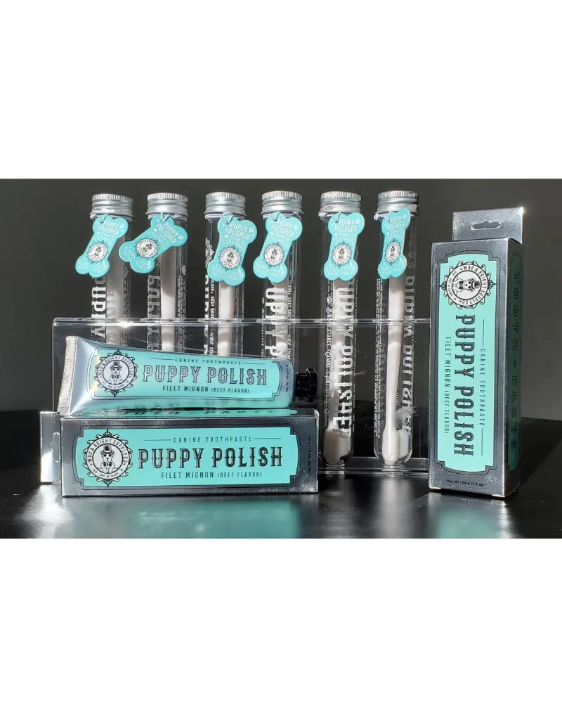 Puppy Polish Dog Toothpaste in Filet Mignon Flavor (Beef)