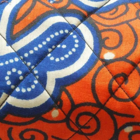 Quilted Pencil Case - Orange & Blue