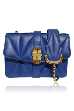 QUILTED SHEEP LEATHER MINI BOX BAG FRENCH BLUE