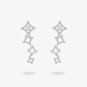 "Starlit Melody" Sterling Silver Drop Earrings