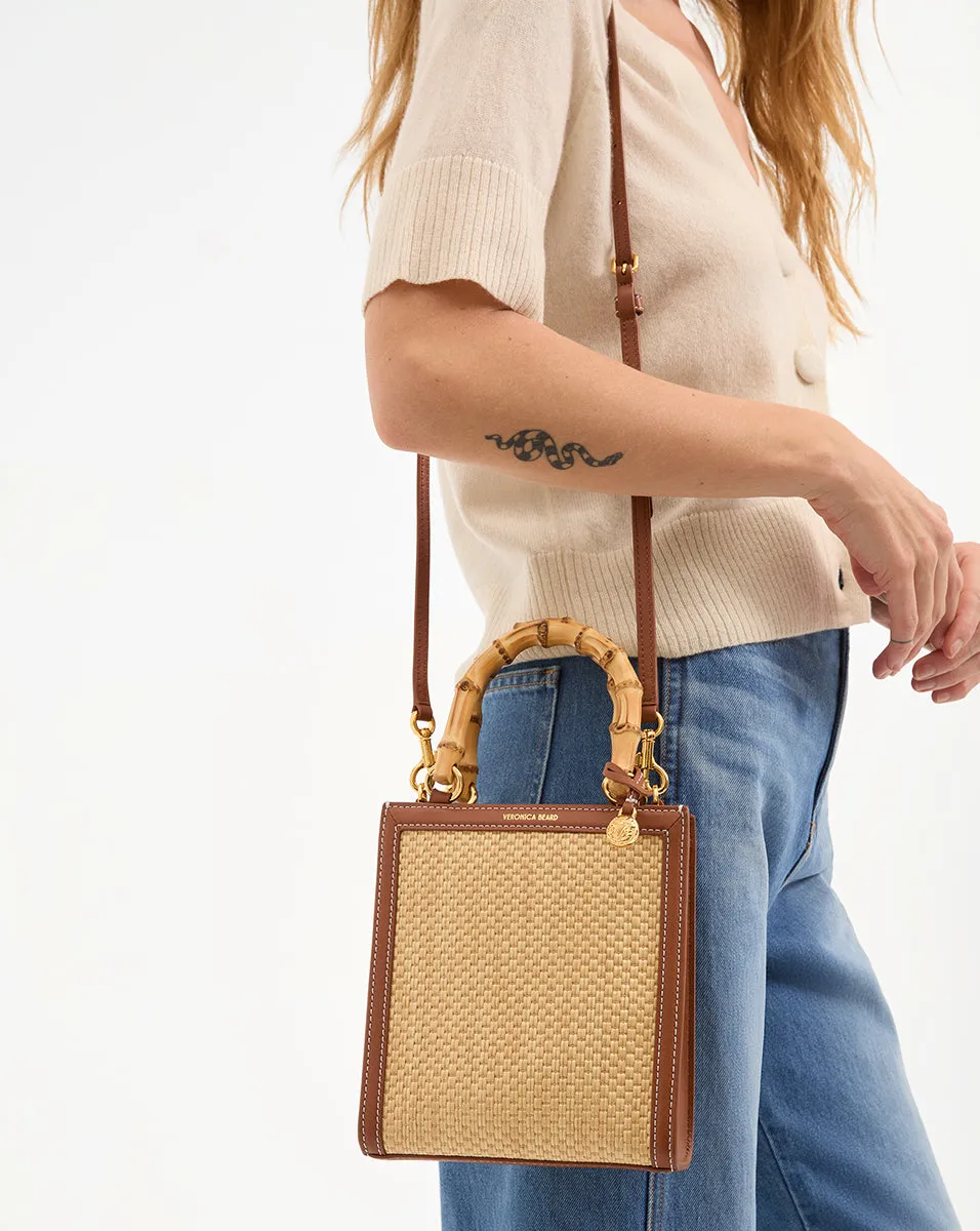 Raffia Shopper Bag with Bamboo-Handle