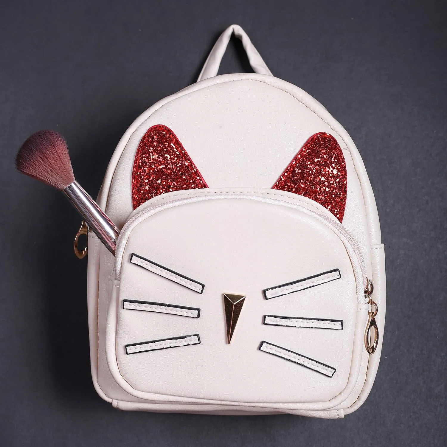 Rangoon Cat Face Mini Backpack Off White