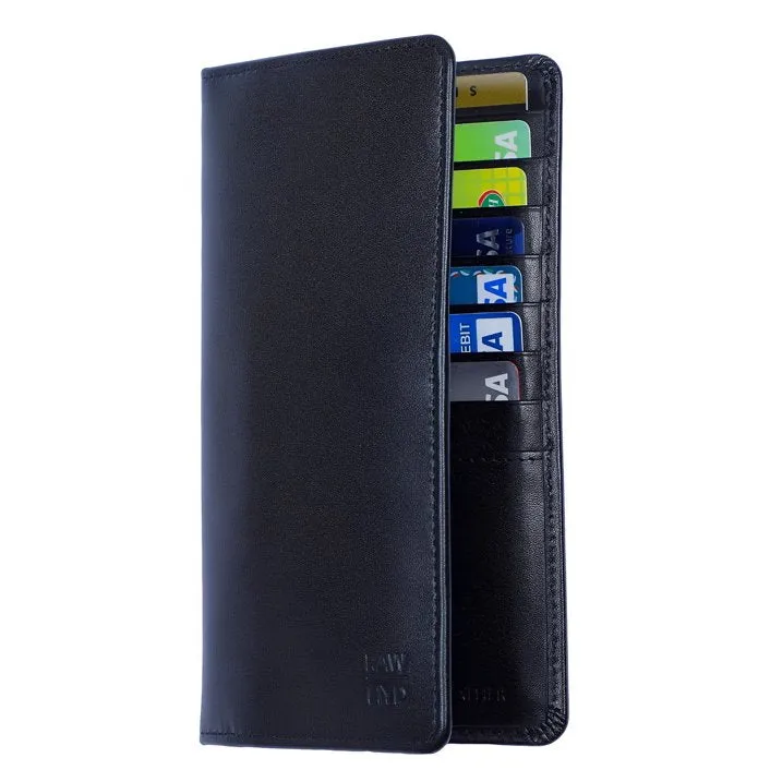 RAWHYD Full Grain Mens Long Leather Wallet | RFID Blocking, Checkbook Wallet - Black