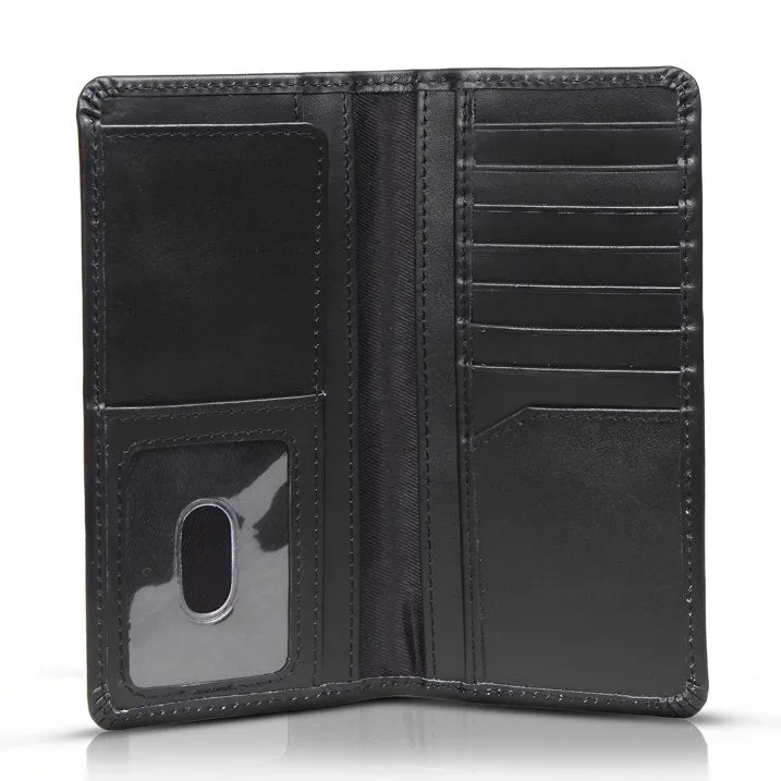 RAWHYD Full Grain Mens Long Leather Wallet | RFID Blocking, Checkbook Wallet - Black