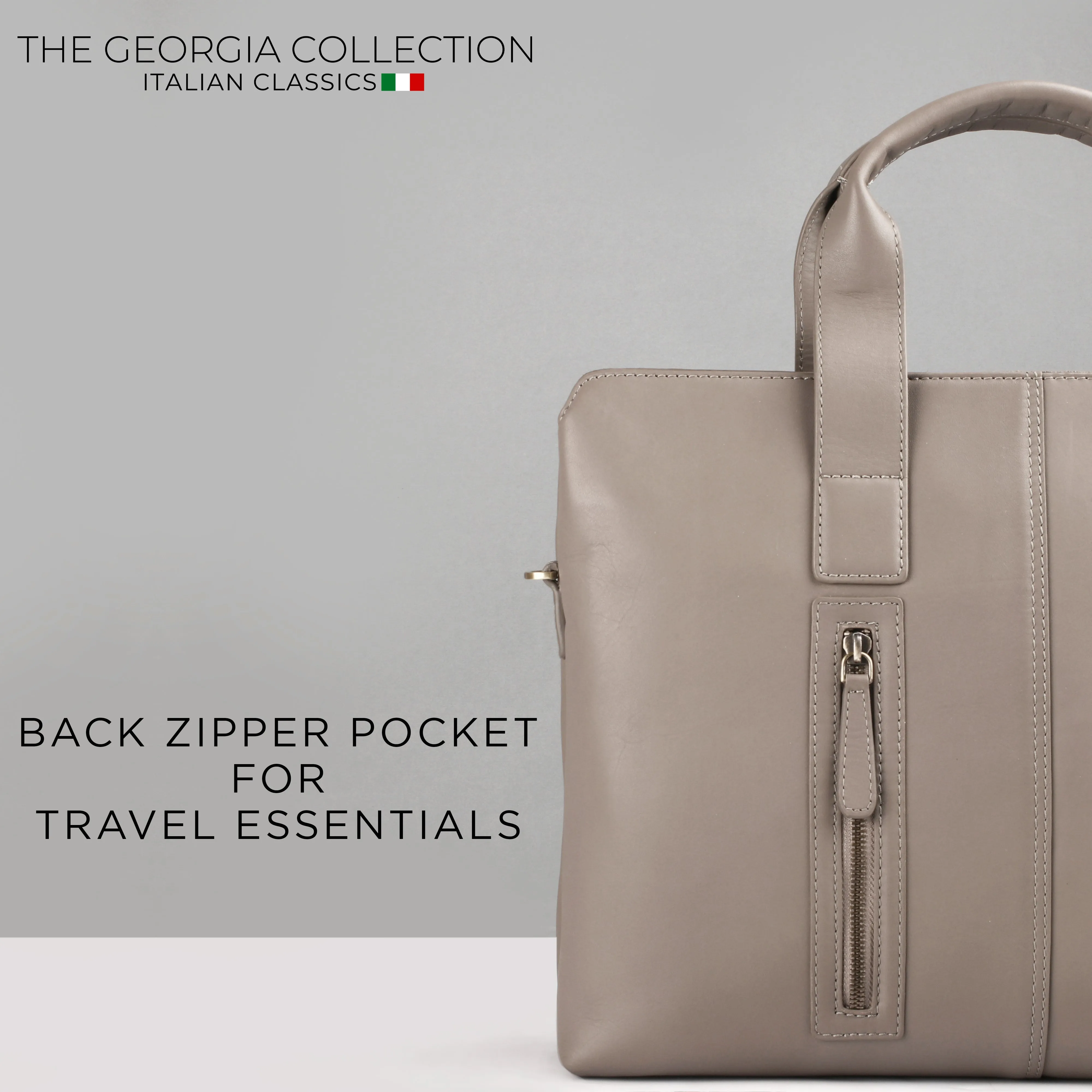 Ready to Ship Luxury Corporate Gift | Georgia Collection | Leather Laptop Bag | For Office Use | Colour - Beige