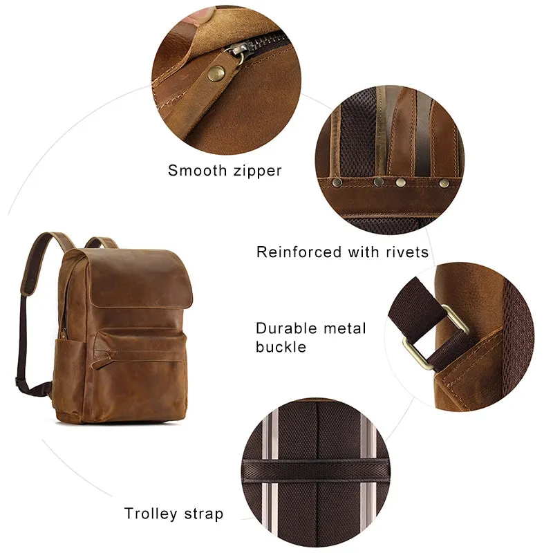 Retro Elegance Leather Backpack