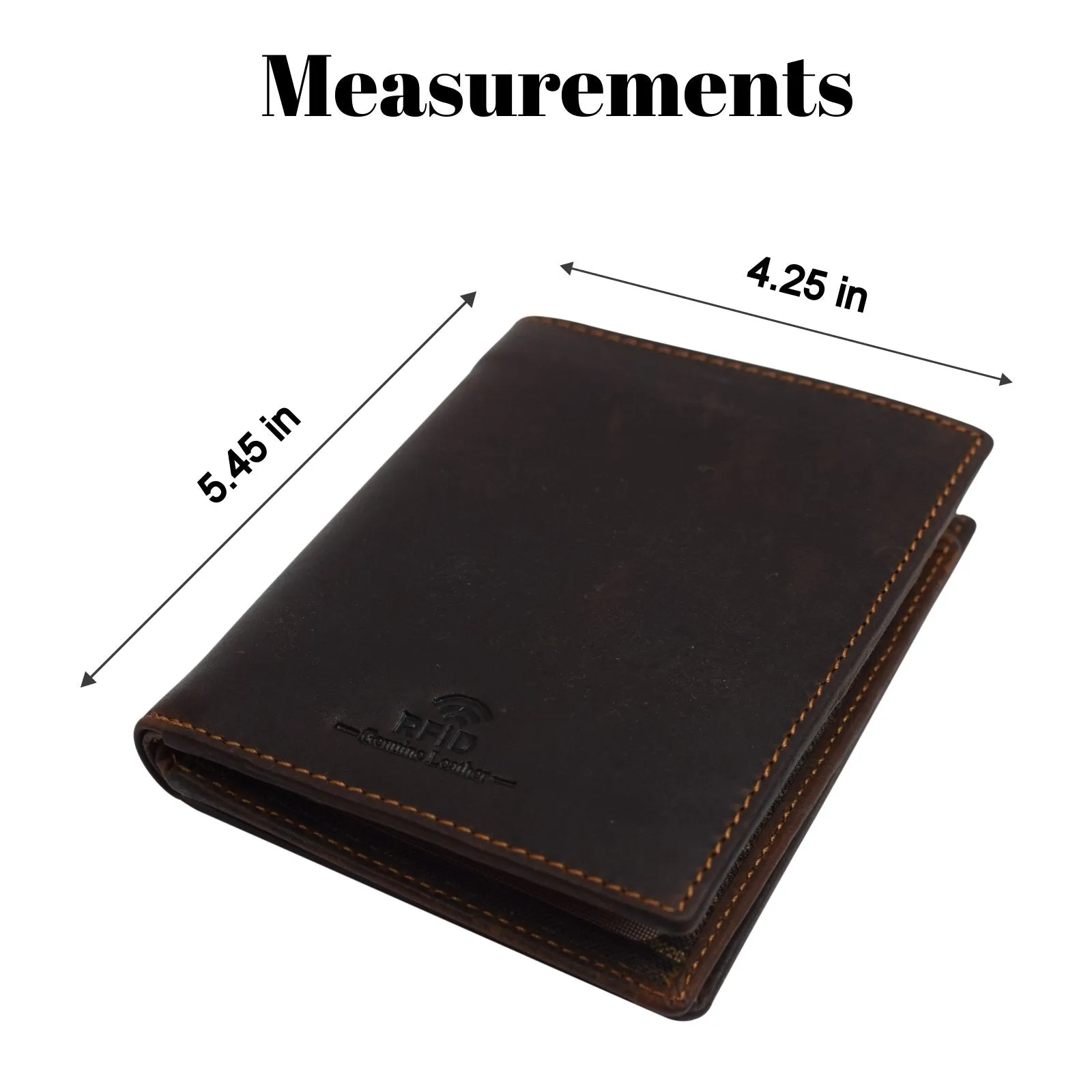 RFID 615502RHU  RFID Blocking Bifold Hipster Multi Credit Card ID Holder Wallet Vintage Leather by Cazoro