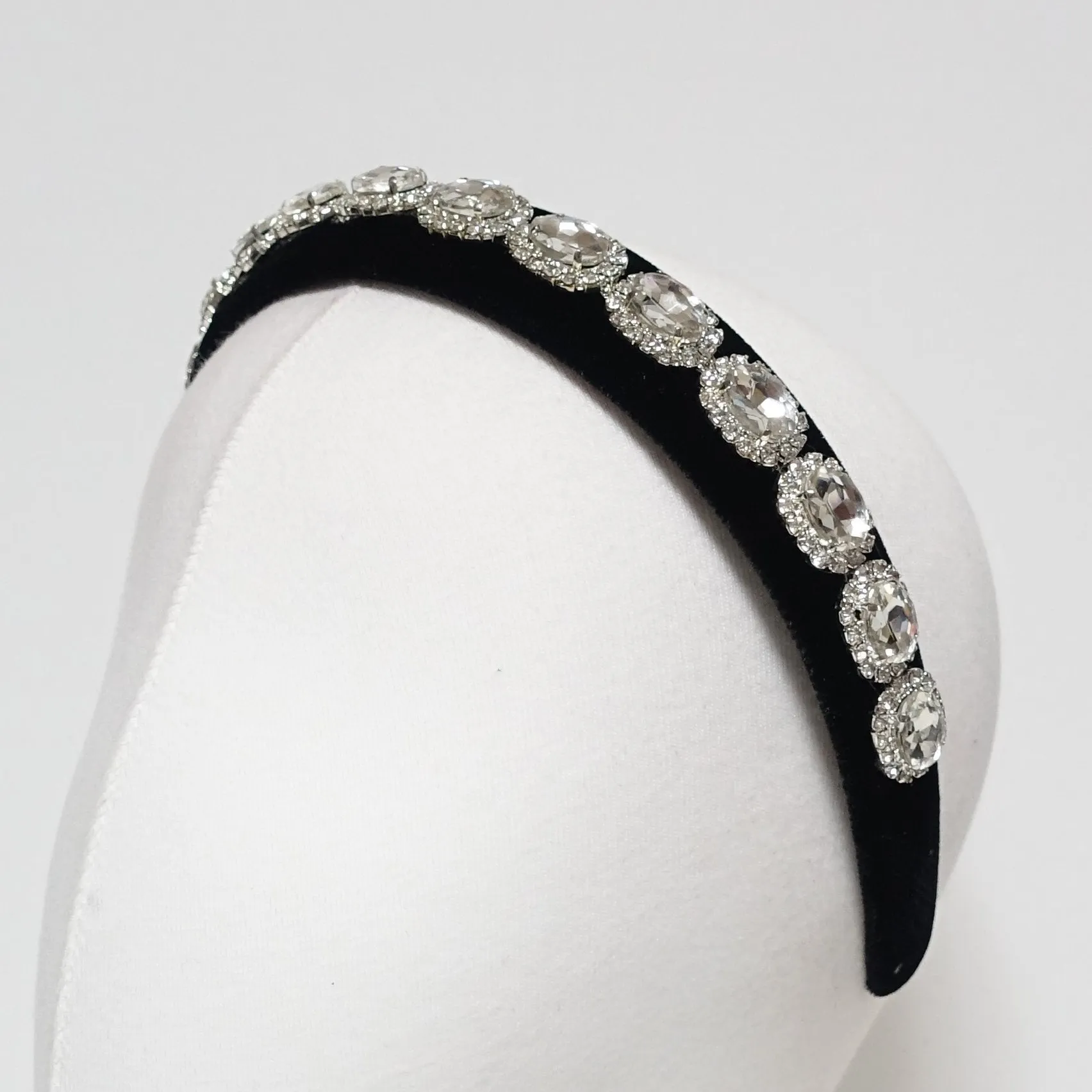 Rhinestone embellished velvet hairband luxury dazzling woman headband