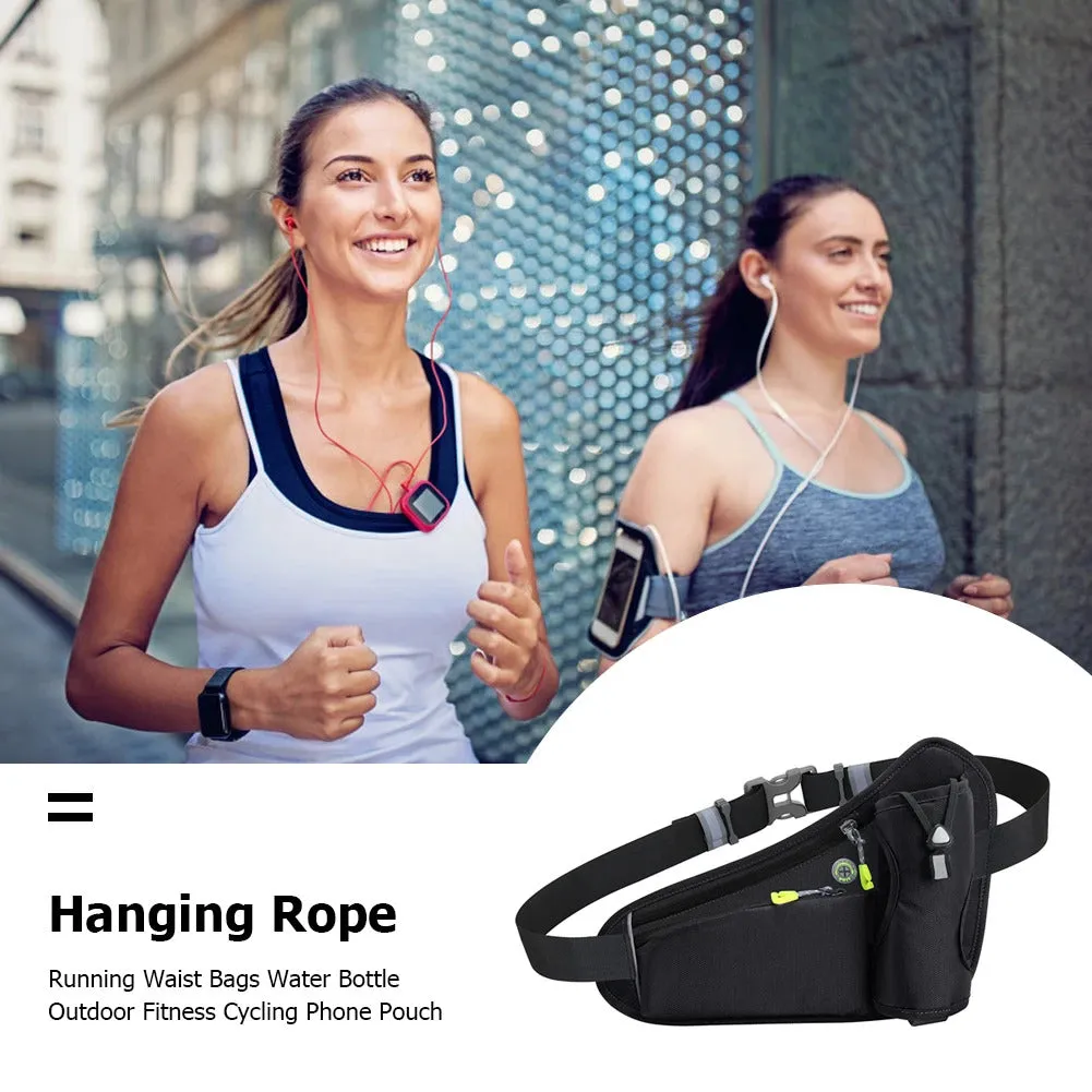 Running Waist Bags Water Bottle Holder Hydration Belt Bag Men Women Sports Fanny Pack Gym Running Cell Phone Jogging Cycling Bag