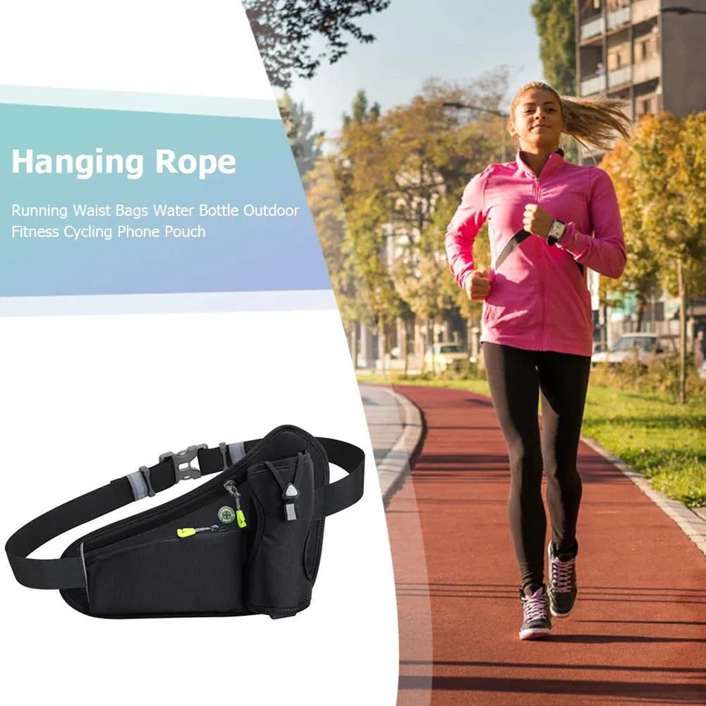 Running Waist Bags Water Bottle Holder Hydration Belt Bag Men Women Sports Fanny Pack Gym Running Cell Phone Jogging Cycling Bag