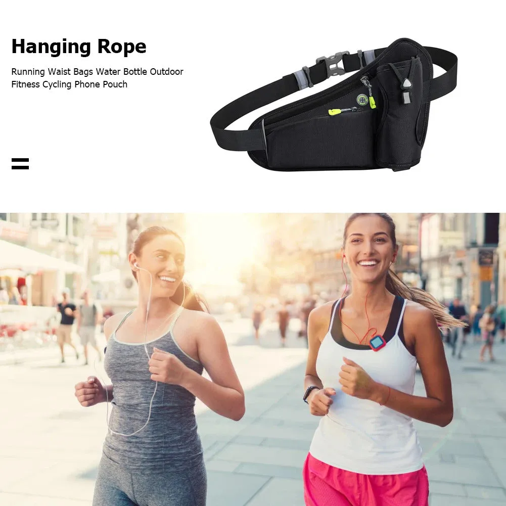 Running Waist Bags Water Bottle Holder Hydration Belt Bag Men Women Sports Fanny Pack Gym Running Cell Phone Jogging Cycling Bag