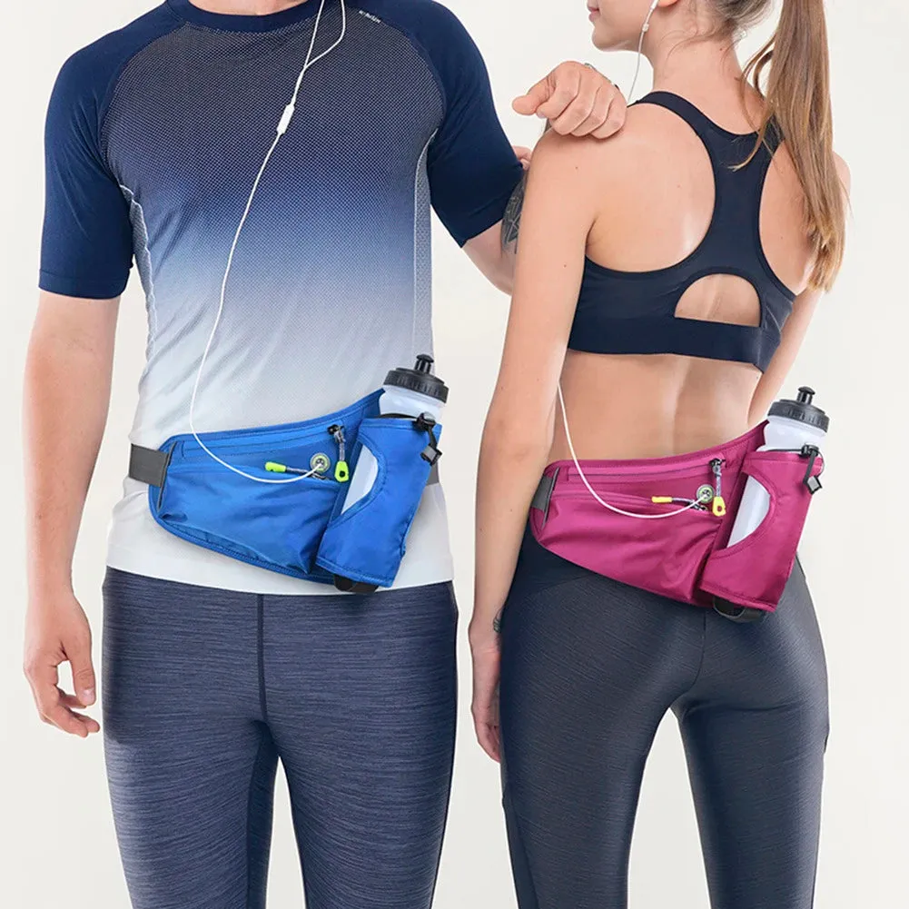 Running Waist Bags Water Bottle Holder Hydration Belt Bag Men Women Sports Fanny Pack Gym Running Cell Phone Jogging Cycling Bag