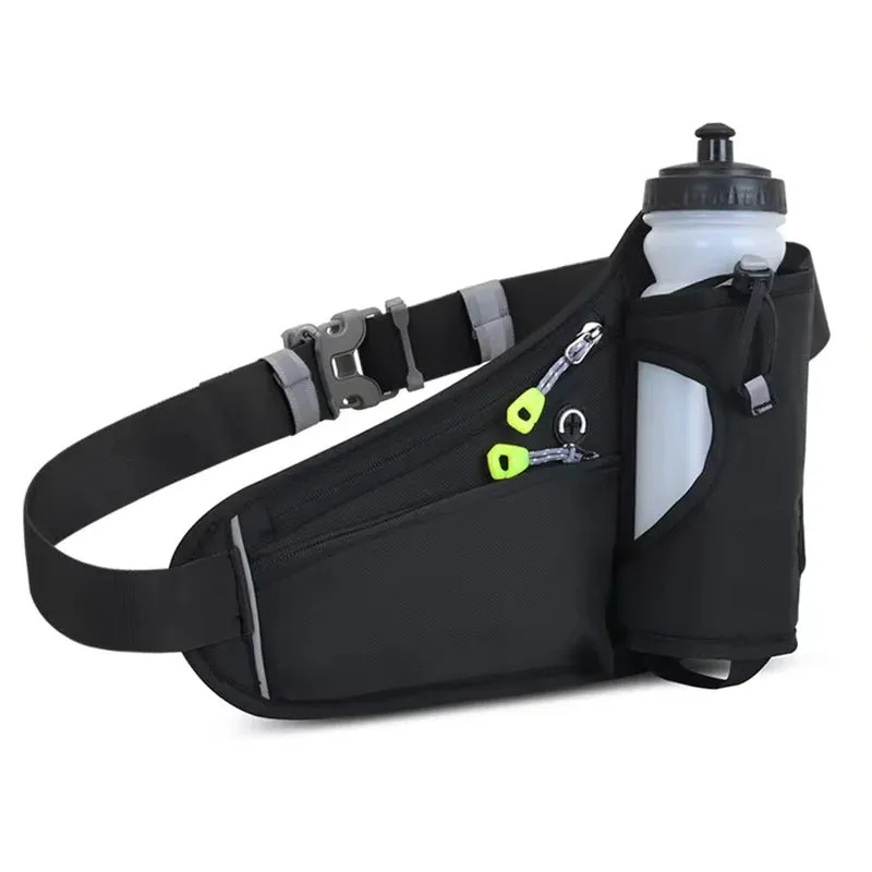 Running Waist Bags Water Bottle Holder Hydration Belt Bag Men Women Sports Fanny Pack Gym Running Cell Phone Jogging Cycling Bag