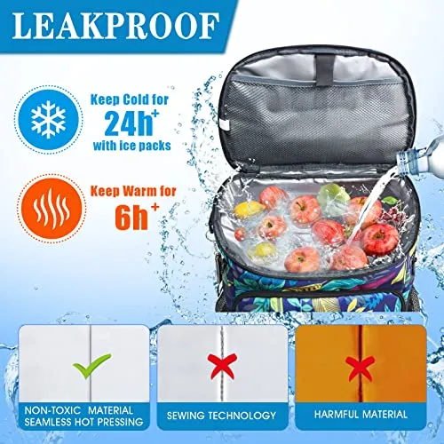 Scothen Cooler Backpack with 12 Ice Packs - Keeps 54 Cans Cold for Up to 24 Hours - Waterproof & Leak Proof Insulated Backpack Cooler -Lightweight Bookbag Cooler for Men Women Beach Hiking Camping