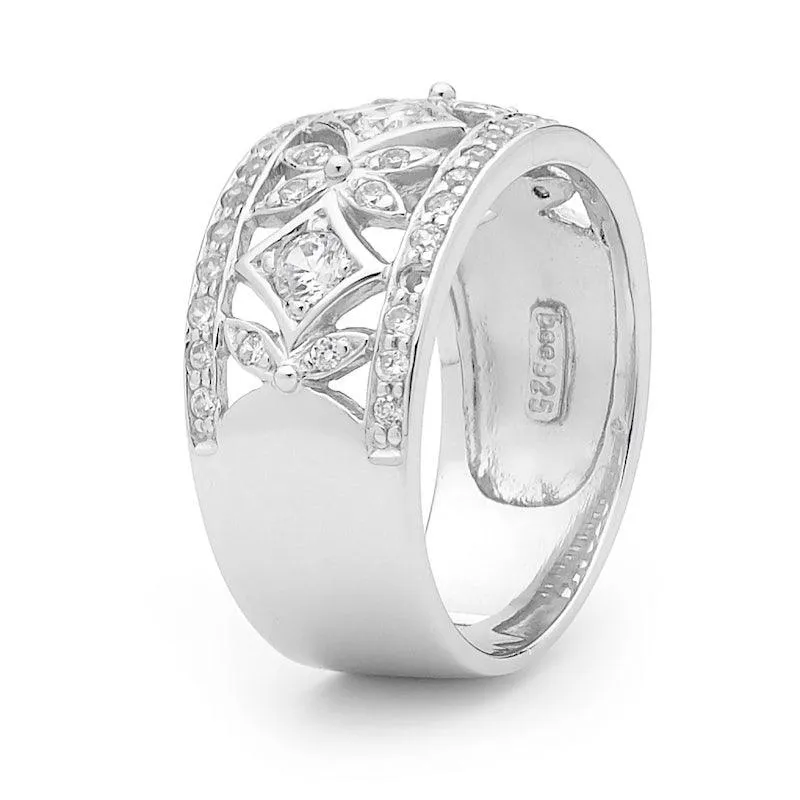 Silver Ring With Zirconia - Pave Set