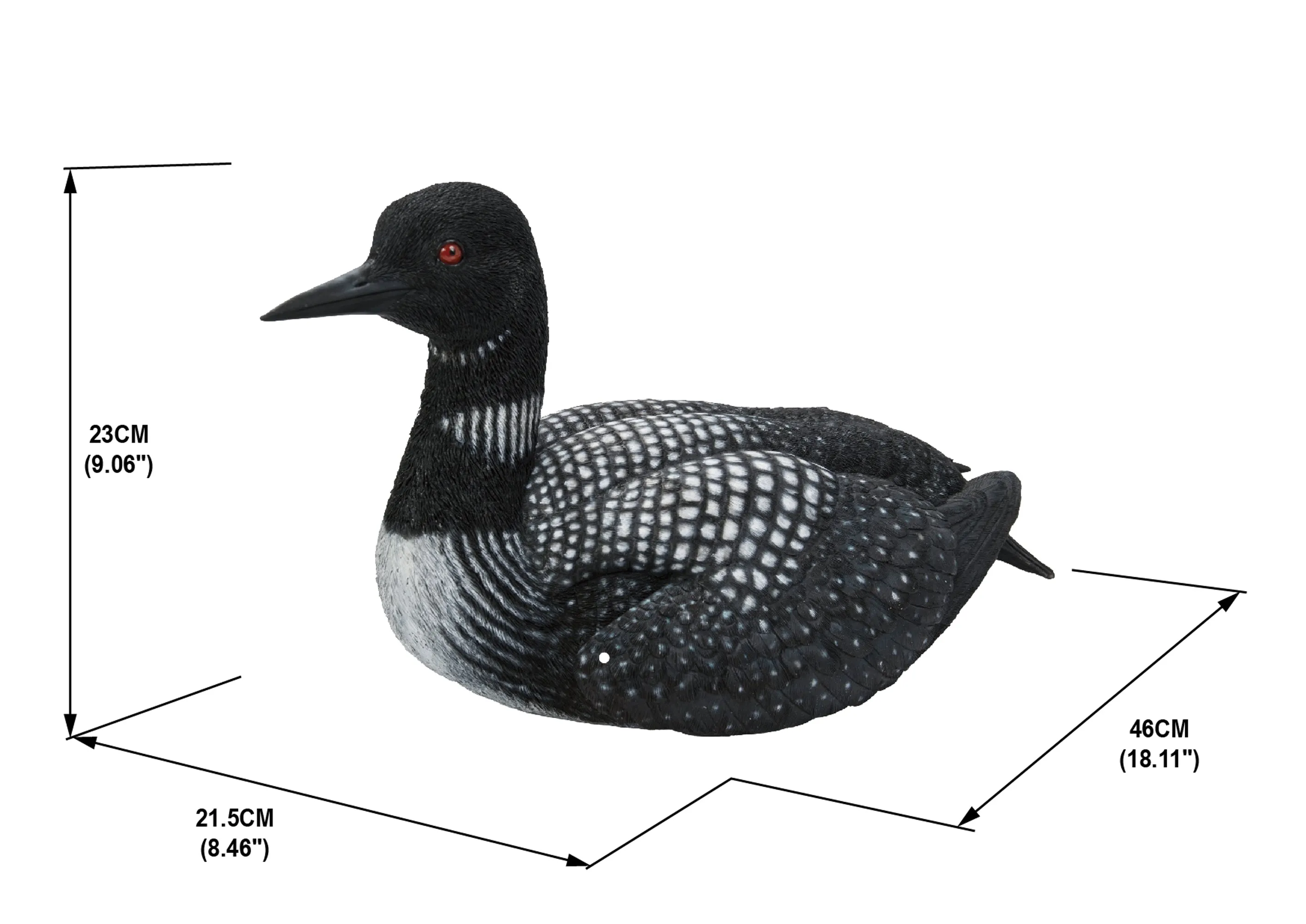 Sitting Common Loon Garden Statue