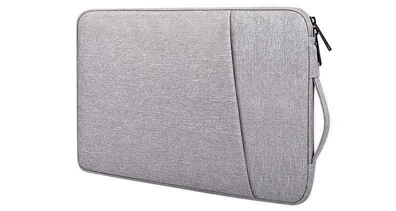 Sleek And Stylish Slant Zipper Designed Laptop Sleeve-Ash