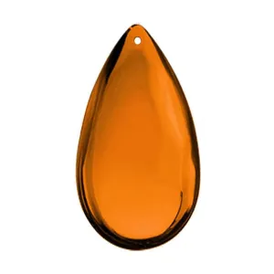 Smooth Almond Crystal 3.5 inches Amber Prism with One Hole on Top