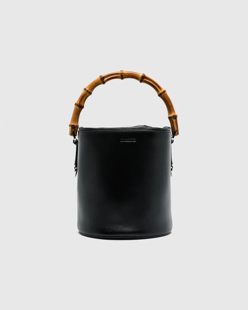 Soft Bucket Bamboo Bag in Black