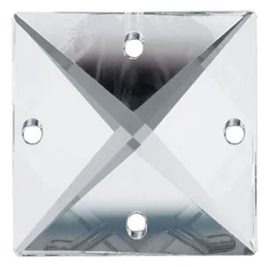 Square Crystal 26mm Clear Prism with Four Holes