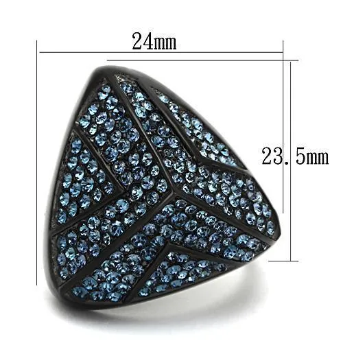 Stainless Steel Ring Top GRD Crystal Montana TK1005 for Women Style BlackIon